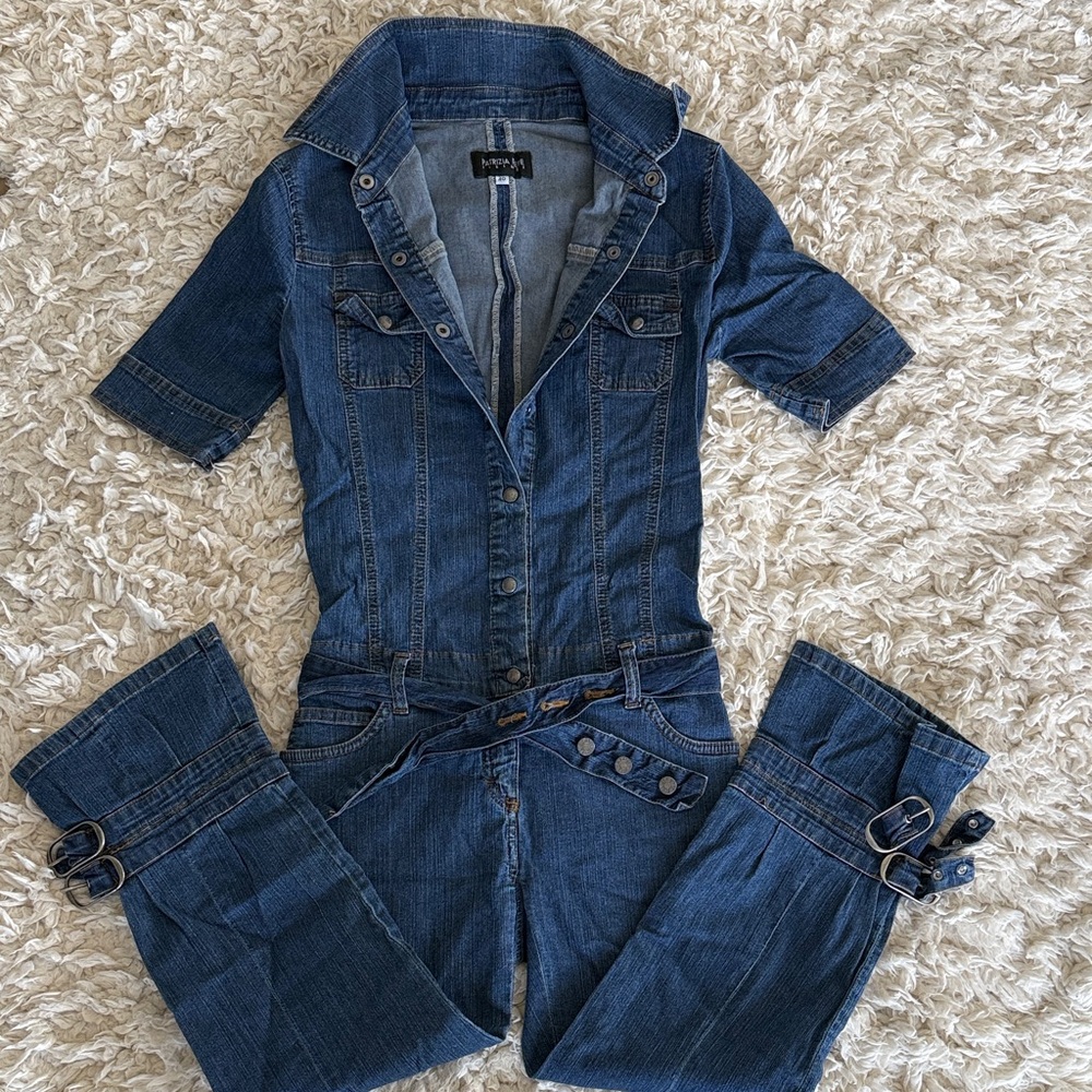 Xhilaration Dark Blue Women's Denim Overalls